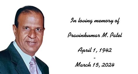 Live Streaming In Loving Memory Of Pravinkumar M Patel On Tuesday