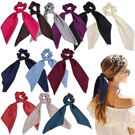 Amazon ZZICEN Satin Hair Scrunchie With Tail Hair Scarf With