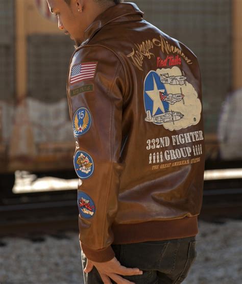 Red Tails 332nd Fighter Tuskegee Airmen Leather Jacket Jackets Creator