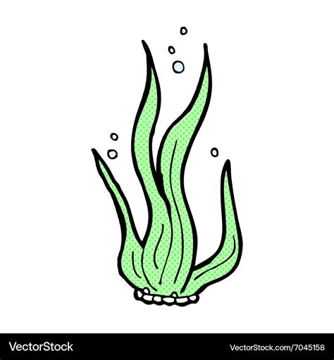 Comic cartoon seaweed Royalty Free Vector Image