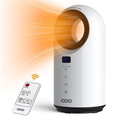 iDOO Electric Space Heater for Home, Portable Ceramic Heaters with Remote, 1500W Fast Heating ...