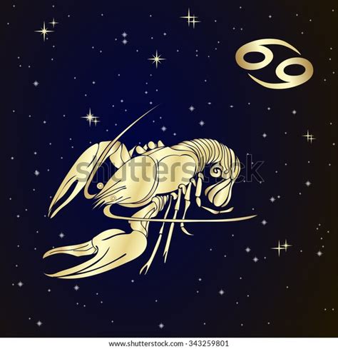 Sign Zodiac Cancer Starry Sky Vector Stock Vector Royalty Free