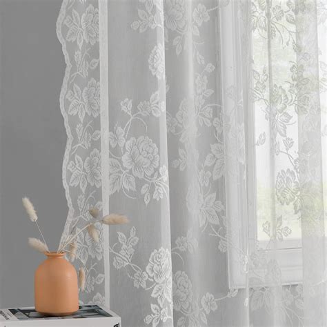 Amazon No 918 Alison Floral Lace Sheer Rod Pocket Curtain Panel