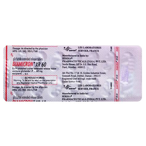 Diamicron XR 60 Tablet 14 S Price Uses Side Effects Composition