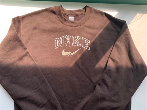 Halloween Skeleton Inspired Nike Brown Sweater Etsy