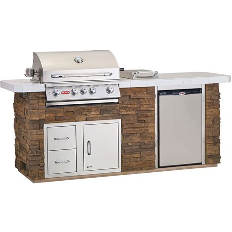 Bull BBQ Fully Assembled 8 Ft Outdoor Kitchen BBQ Island With 30 Inch