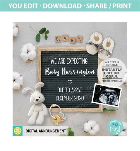 Free Editable Pregnancy Announcement Template