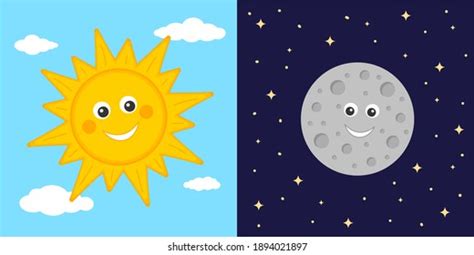 Day Night Illustrations Funny Smiling Cartoon Stock Vector (Royalty Free) 1060217681 | Shutterstock