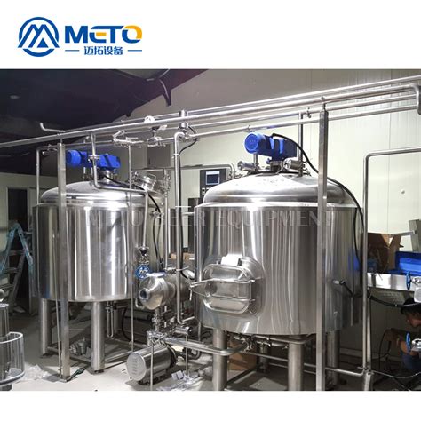 L Steam Heating Three Vessels Beer Brewing Equipment With