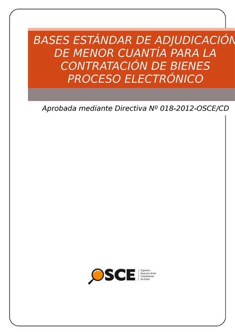 Bases Amc Electrconica Bienes Bases Est Ndar De Adjudicaci N De Menor