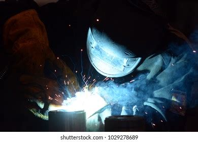 Man Welding Helmet Welding Steel Stock Photo 127982018 Shutterstock