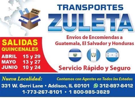 Encomiendas A Guatemala El Salvador Honduras Transportes Zuleta