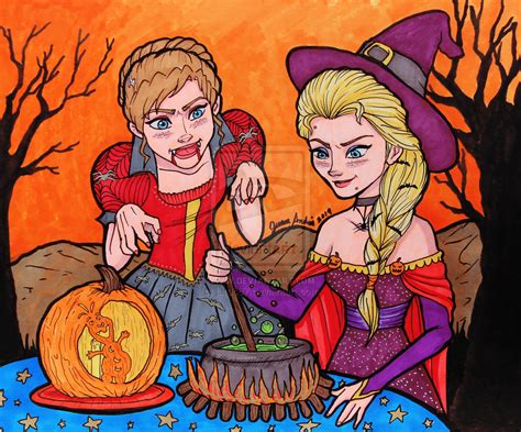 Anna and Elsa Halloween - Elsa and Anna Fan Art (37737772) - Fanpop