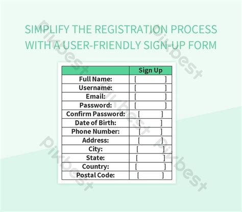 Simplify The Registration Process With A User Friendly Sign Up Form