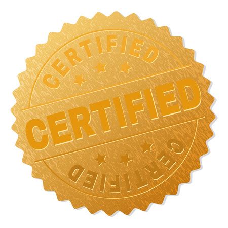 Vector Of Certified Gold Stamp Award Id Royalty Free