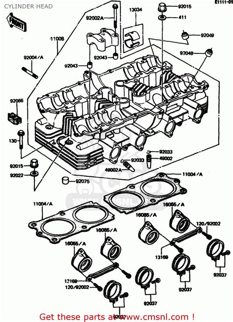 Kawasaki ZX1100A2 1984 EUROPE UK FR GR IT NR SD CYLINDER HEAD Buy