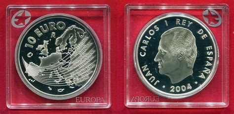 Spanien 10 Euro Silbermünze 2004 EU Erweiterung proof in capsule MA Shops