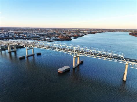 Aerial View of the Betsy Ross Bridge Over the Delaware River Philadelphia Stock Photo - Image of ...