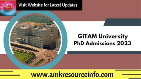 Gitam University Invite Applications For Phd Admissions 2023 Amk