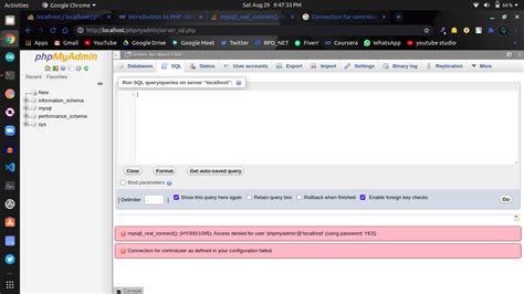 Mysql Mysqlirealconnect Hy0001045 Access Denied For User Phpmyadminlocalhost
