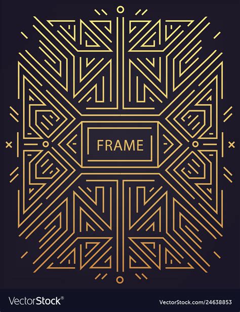 Abstract geometric art deco frame border Vector Image