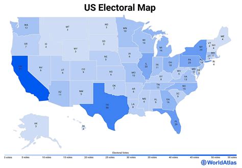 Us States By Electoral Votes Worldatlas