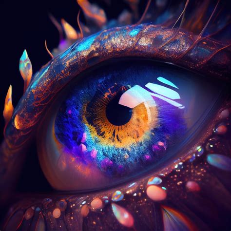 Premium Photo Fantasy Alien Eye With Beautiful Makeup Closeup The Eye