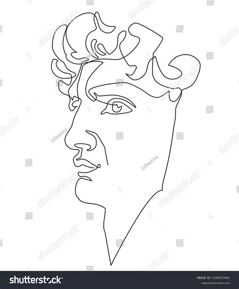 Mask Michelangelos David Portrait Young Man Stock Illustration