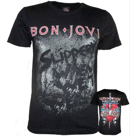 Bon Jovi Slippery Rocktees Glow Rock Band Shirt Size S M L Xl Shopee