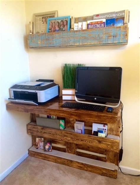 DIY Upcycled Pallet Wall Computer Desk 101 Pallets