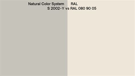 Natural Color System S 2002 Y Vs RAL RAL 080 90 05 Side By Side Comparison