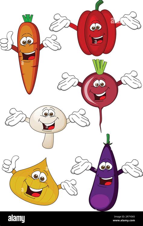 Ilustración vectorial de personaje de dibujos animados vegetales Imagen