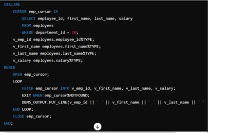 Understanding Cursors In Oracle Pl Sql