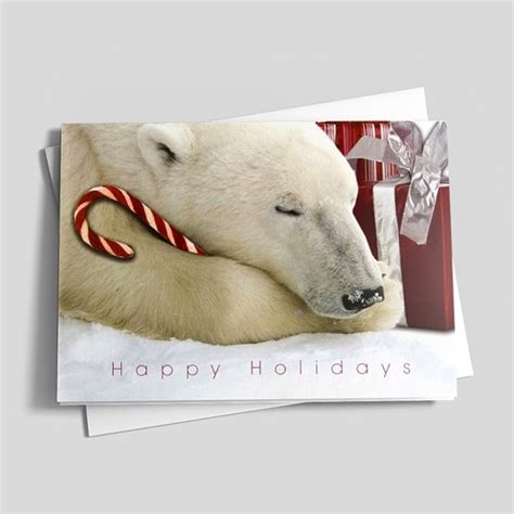 Polar Bear And Candy Cane By Cardsdirect