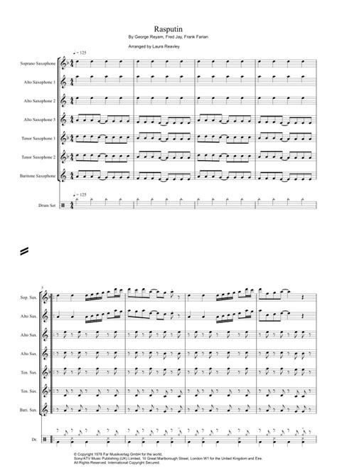 Rasputin Arr Laura Reavley By Boney M Sheet Music For Woodwind