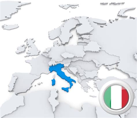 Italien Auf Karte Von Europa Stock Abbildung Illustration Von Nation