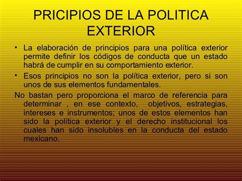 Principios De La Politica Exterior