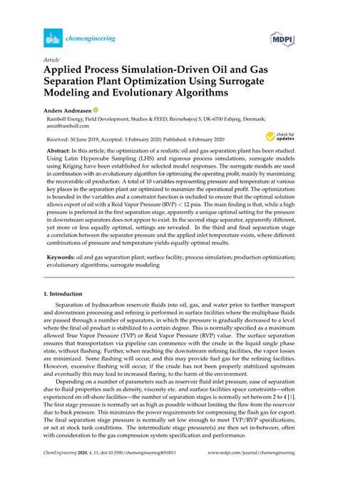 Applied Process Simulation Driven Oil And Gas Separation Plant Optimization Using Surrogate