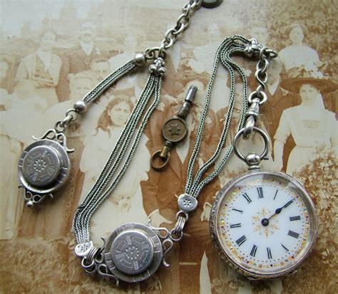 Antique Silver Fob Watch Chain Kendal Dent