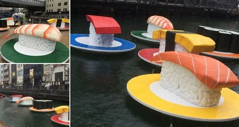 A Giant Sushi Train Hits The River In Osaka