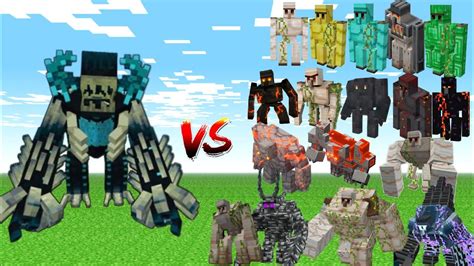 Mutant Warden Colossus Vs All Golems In Minecraft Mutant Warden Vs