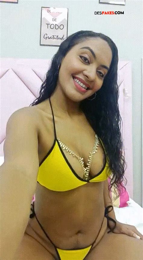 Rachitha Mahalakshmi Yellow Bikini Hot Navel Selfie Video Desi Fakes