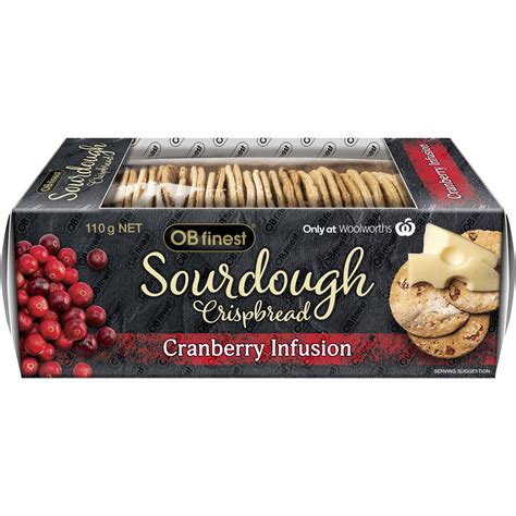 Ob Finest Sourdough Crispbread Cranberry Infusion G Woolworths