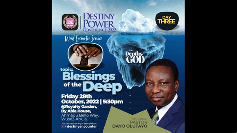 Blessings Of The Deep Pastor Dayo Olutayo YouTube