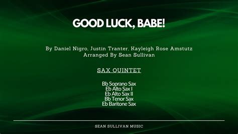 Good Luck Babe Saxophone Quintet YouTube
