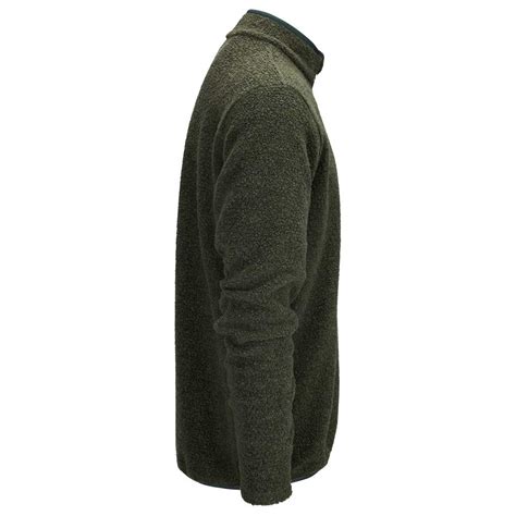 Amundsen Hut Half Zip Mens Wool Fleece Top Spruce Green