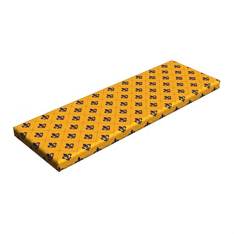 Fleur De Lis Bench Pad Checkered Pattern Historical Lily Motifs Retro