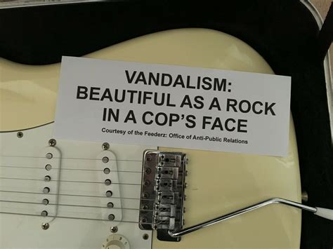 Kurt Cobain STRAT Fender VANDALISM Beautiful Cop S Face STICKER