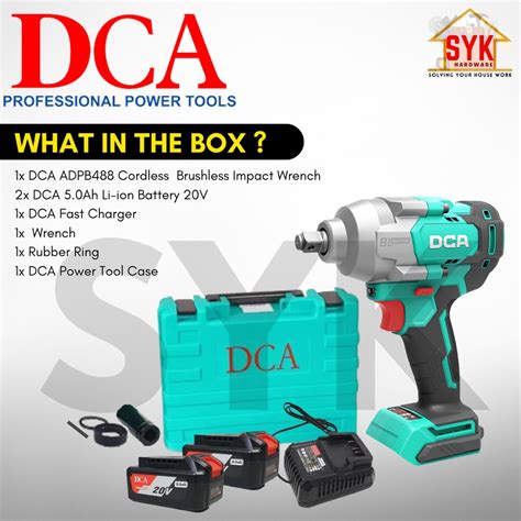 Free Shipping Syk Dca Adpb488 20v Cordless Brushless Impact Wrench