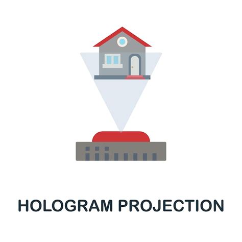 Premium Vector | Hologram projection flat icon colored sign from futurictic technology ...